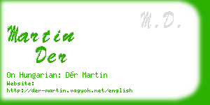 martin der business card